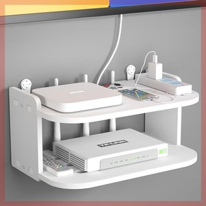 路由器放置架wifi收纳盒墙上置物架免打孔壁挂式电视机顶盒托