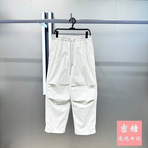 B2GLF2190K2 太平鸟男装2025年夏季新款工装抽绳休闲长裤宽松透气