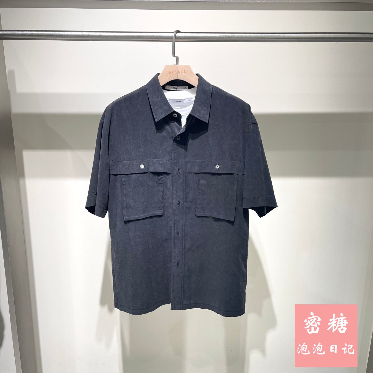 1RL23512179 GRSAGA男装2026年夏季新款短袖衬衫休闲翻领多口袋潮