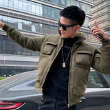 精神小伙修身棉衣男羽绒棉外套社会人棉服潮C203-1019特P110控168，男装棉衣，电商C208