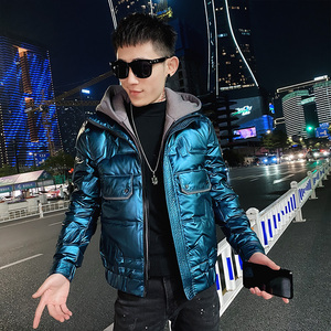 社会小伙冬季假两件连帽羽绒服修身外套男C203-5113R-特P178控248图片