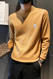 社会小伙冬季男生长袖套头针织衫圆领刺绣软糯毛衣C203-5293-P58，男装针织衫/毛衣，电商C208
