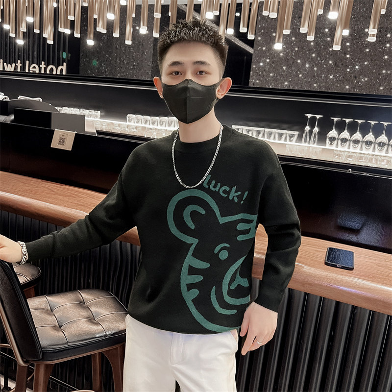 社会小伙秋冬季男士修身针织衫圆领休闲套头毛衣男C203-8844-P58,男装针织衫/毛衣,电商C208