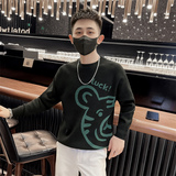 社会小伙秋冬季男士修身针织衫圆领休闲套头毛衣男C203-8844-P58，男装针织衫/毛衣，电商C208