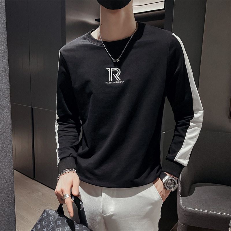 2026春秋季男士新款圆领套头卫衣字母刺绣休闲上衣C203-5205-P58，男装卫衣，电商C208