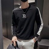 社会小伙春秋季男士圆领套头卫衣字母刺绣休闲上衣C203-5205-P58，男装卫衣，电商C208