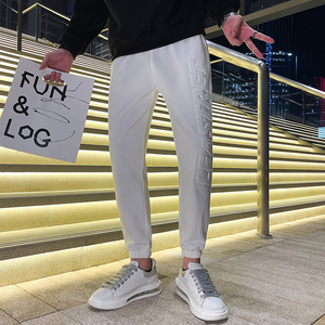 精神小伙春秋季男士凹凸压花九分裤休闲纯色运动裤C203-6631-P48,男装休闲裤,电商C208