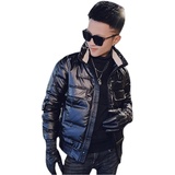 社会小伙立领外穿休闲羽绒服亮面压花冬季男士外套C203-1030-P155，男装羽绒服，电商C208