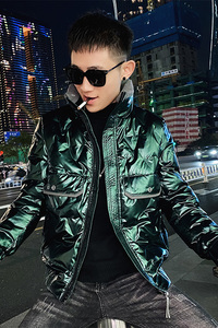 冬季潮流亮面男士羽绒服青少年学生外套男C203-5109R-特P168控238图片