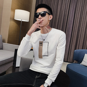 精神小伙春季男士套头圆领长袖卫衣时尚休闲刺绣上衣C203-5062P45，男装卫衣，电商C208