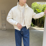 秋冬季青年男生潮牌羽绒棉服轻熟风抖音直播纯色棉夹克C203-1060，男装夹克，电商C208