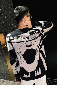精神小伙潮流针织衫个性提花男士打底衫毛衣C203-5099-特P68控98图片