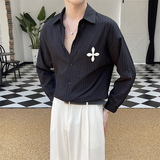 2025秋季新款男士高品质纯色衬衫轻熟风绿色休闲衬衣男C203-8834，男装衬衫，电商C208