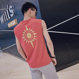 2026夏季新款潮牌无袖T恤金太阳印花男士纯棉背心男C203-5035-P28，男装背心/马甲，电商C208