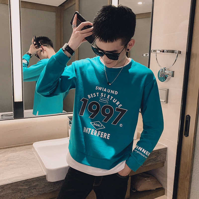 夜店青年小伙帅气休闲百搭男士卫衣修身打底衫C203-H8805-P60控88，男装T恤，电商C208