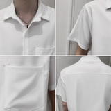 精神小伙夏季薄款纯色短袖衬衫青年流行男士潮牌上衣C203-8821P58，男装T恤，电商C208