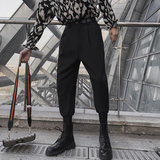 抖音春季男士新款纯色束脚马丁靴哈伦小皮带腰九分裤子6669，男鞋马丁靴，电商C208