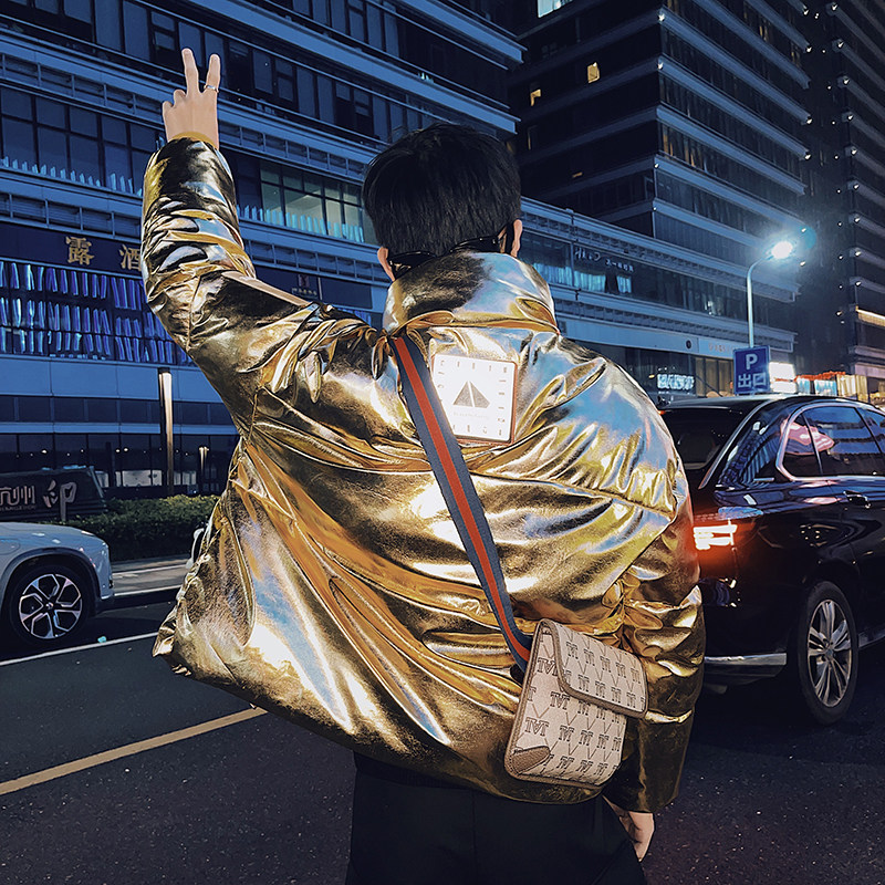 青年小伙冬季男士加厚保暖棉衣亮面休闲立领外套DS-C203-1046P128，男装棉衣，电商C208