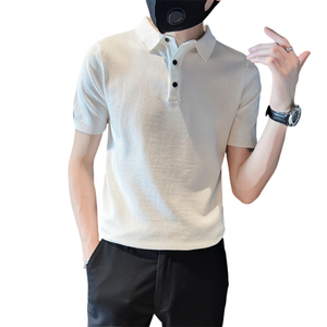 社会小伙夏季短袖polo衫纯色翻领t恤男半袖针织衫C203-8866-特P48图片