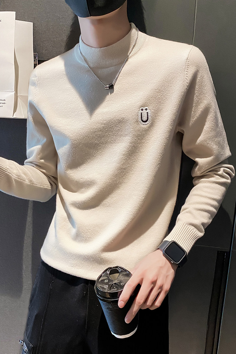 精神小伙冬季男生长袖套头针织衫圆领刺绣软糯毛衣C203-5293-P58,男装针织衫/毛衣,电商C208