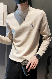 精神小伙冬季男生长袖套头针织衫圆领刺绣软糯毛衣C203-5293-P58图片