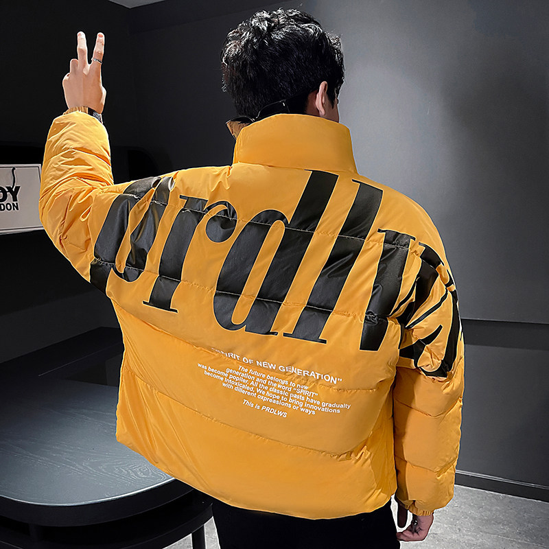 精神小伙立领休闲男生棉服字母印花帅气百搭棉衣男C203-1057-P118，男装棉衣，电商C208