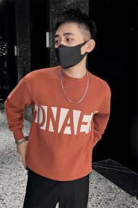 精神小伙冬季男士套头针织衫圆领修身红色修身毛衣C203-8843-P68图片