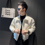 潮版男生冬季羽绒棉服时尚流行格子棉衣男棒球服棉衣菱形1060P88，男装棉衣，电商C208