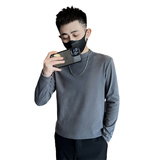 2025冬季男士新款打底衫半高领灰色长袖套头卫衣C203-8833-特P28，男装T恤，电商C208