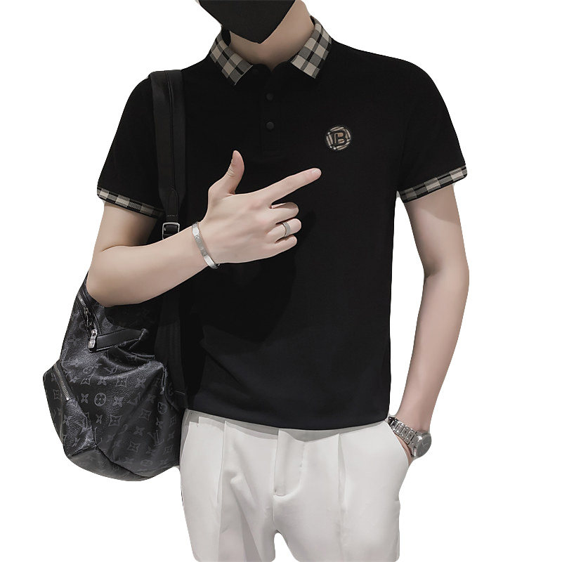 POLO衫男短袖夏季2026新款衬衫男士T恤修身翻领高端刺绣男装8808,男装T恤,电商C208