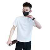 社会小伙夏季男士纯色polo衫翻领短袖t恤潮流体恤C208-8881-特P38，男装T恤，电商C208