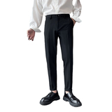 英伦雅痞风男装铅笔秋季垂感男士长裤休闲修身直筒薄款九分小西裤，男装西裤，电商C208