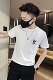 精神小伙男士印花短袖T恤2025夏季简约大方纯棉体恤C203-8830-P38，男装T恤，电商C208