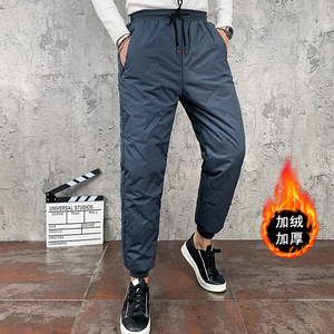 2026冬季新款男士加厚保暖休闲棉裤时尚休闲纯色长裤C203-6667P68，男装棉衣，电商C208