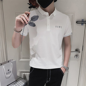 社会小伙夏季休闲Polo衫时尚潮流翻领印花短袖T恤男C203-8802-P58