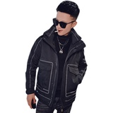 社会小伙冬季潮牌羽绒服帅气百搭连帽保暖外套男C203-5136-特P165，男装羽绒服，电商C208