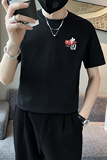 夏季圆领短袖t恤男2023黑色潮牌印花新款半袖体恤C203-8860-P38，男装T恤，电商C208