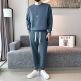 秋冬季青年男士纯色套头卫衣白色束脚卫裤店主风套装C203-6723P88，男装休闲裤，电商C208