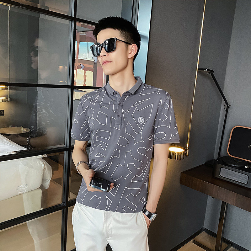 2026夏季男士新款翻领短袖Polo衫时尚百搭休闲T恤男C203-5218-P48图片