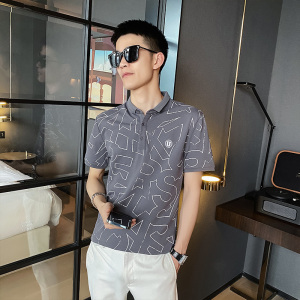 2026夏季男士新款翻领短袖Polo衫时尚百搭休闲T恤男C203-5218-P48图片