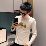 冬季男士高领打底衫小熊刺绣亲肤长袖T恤男C203-3003，男装T恤，电商C208