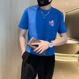 社会小伙夏季男士潮流印花短袖t恤纯棉圆领半袖体恤C203-8860-P38，男装T恤，电商C208