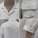 店主风夏季新款男士黑色短袖衬衫百搭多口袋衬衣男C203-8818P68，男装T恤，电商C208