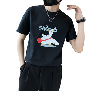 社会小伙夏季男士短袖t恤时尚潮流半袖纯棉圆领体恤C203-8859-P38图片