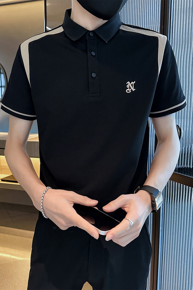 社会小伙夏季男士半袖翻领polo衫短袖潮流t恤C208-8877-特P48控78,男装T恤,电商C208