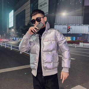 精神小伙冬季立领棉衣炸街亮面棉服休闲外套男C203-1027P100控138图片