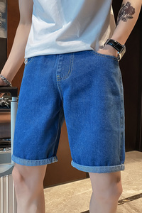 精神小伙夏季男士纯色牛仔短裤时尚潮流直筒五分裤C203-6001-P35图片