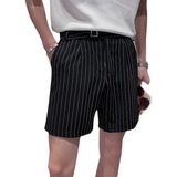 社会小伙夏季男士条纹休闲短裤时尚潮牌直筒五分裤C203-T22-P38，男装牛仔裤，电商C208