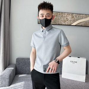 社会小伙夏季男士纯色polo衫翻领短袖t恤潮流体恤C208-8881-特P38图片