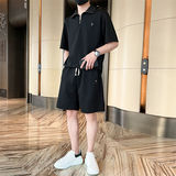 社会小伙夏季青年男生短袖短裤薄款套装帅气潮流两件套C203-6695，男装牛仔裤，电商C208